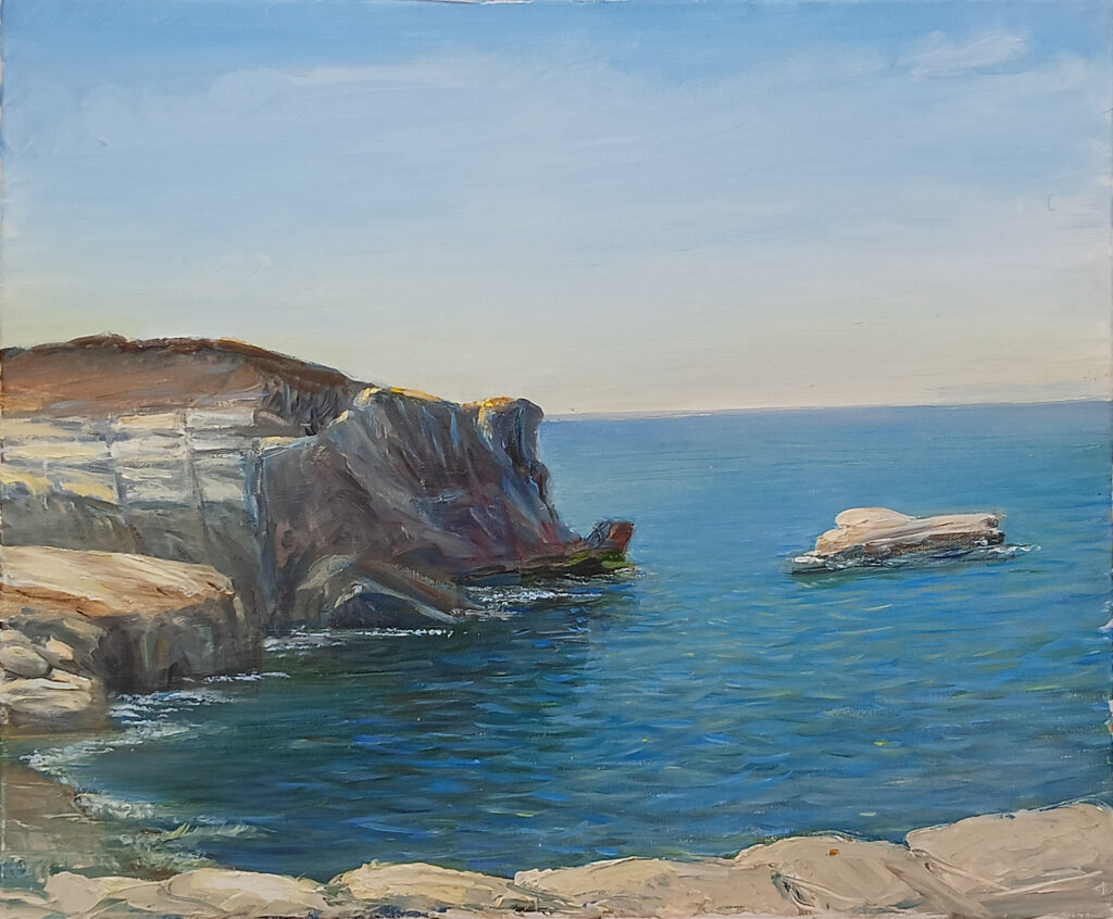 Photo of fine art picture White Rocks 2024 oils on canvas